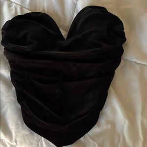 Express Black Velvet strapless top
